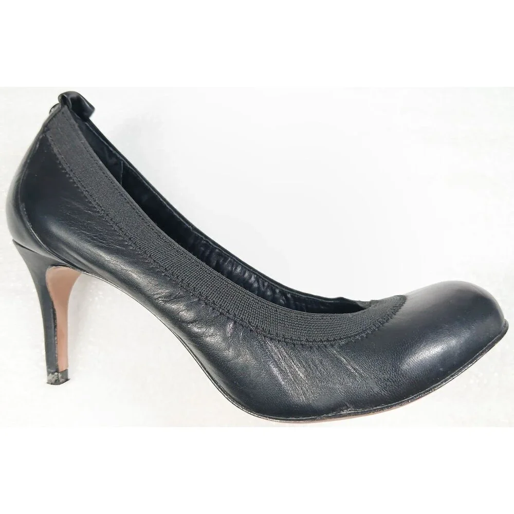 BCBGMAXAZRIA Black Leather High Heels – Size 8 Classic Pumps